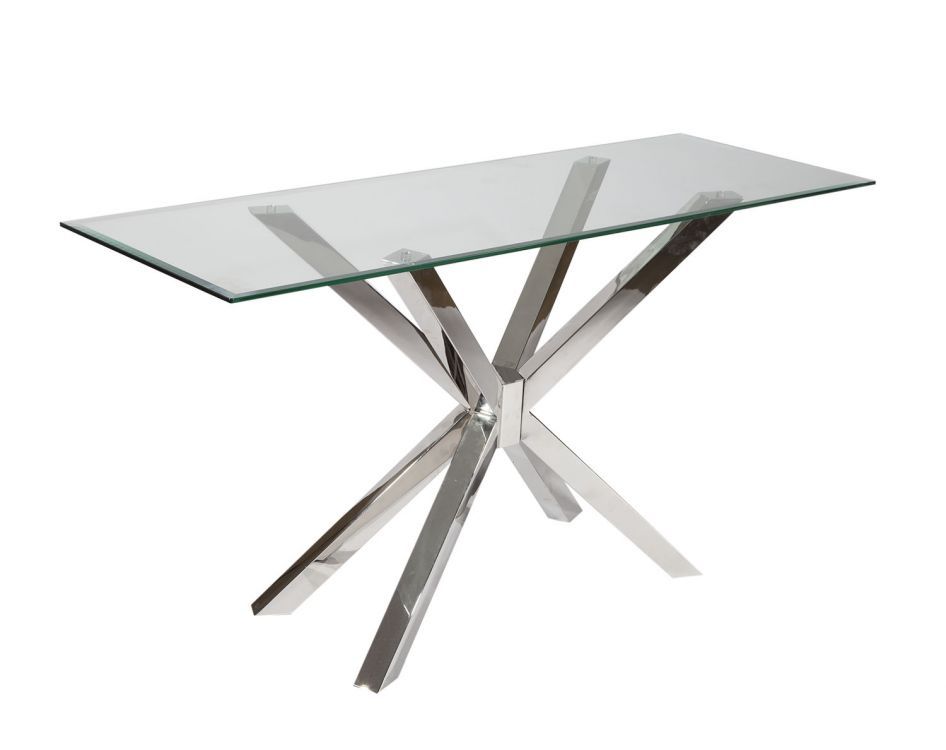 Madrid consoletafel 140 cm - Glas/chroom