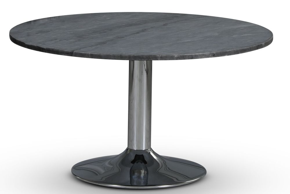 Empire matbord �105 cm - Gr� marmor / Kromad trumpetfot