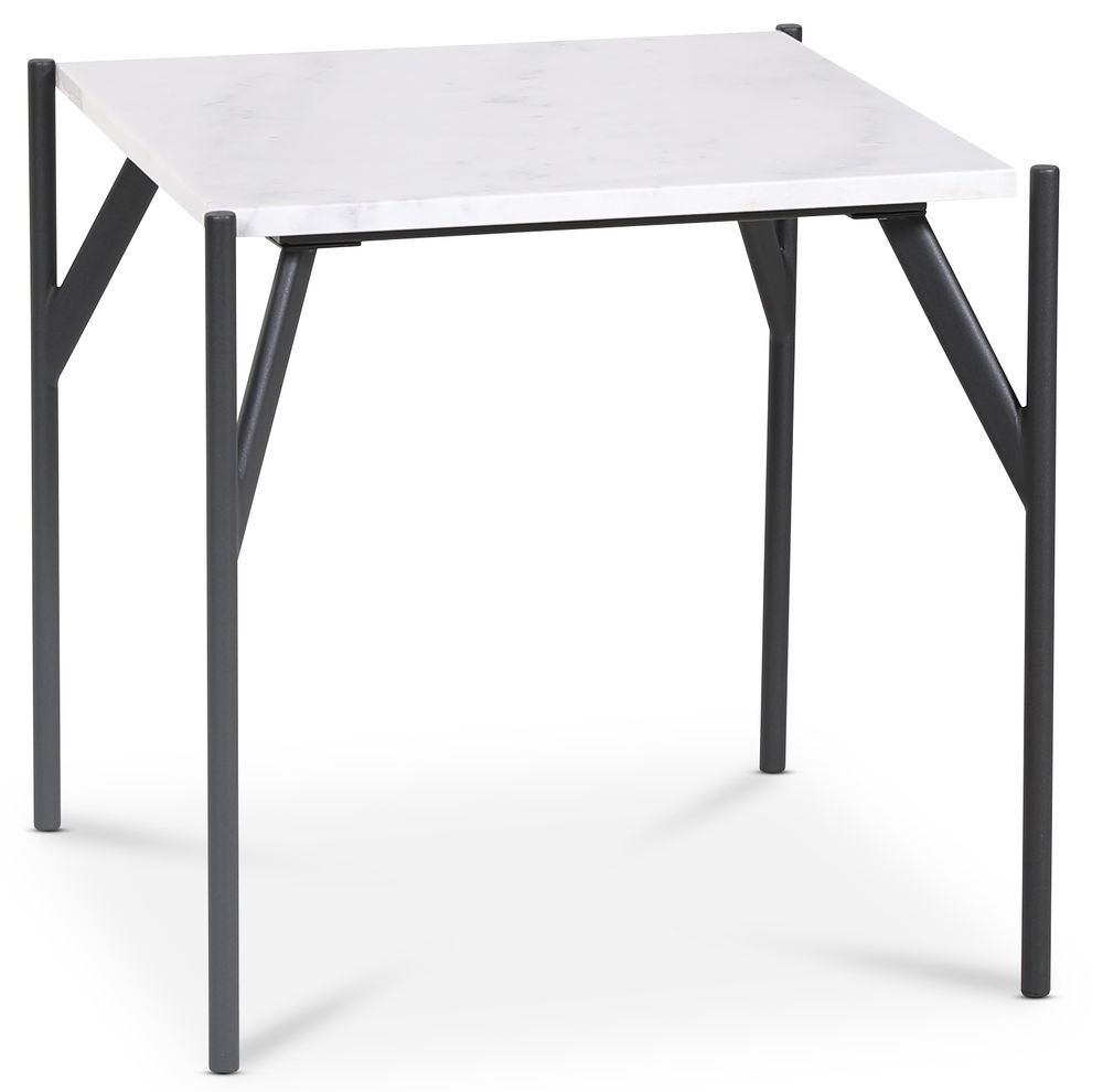 Accent soffbord 50 - Vit marmor / Svart
