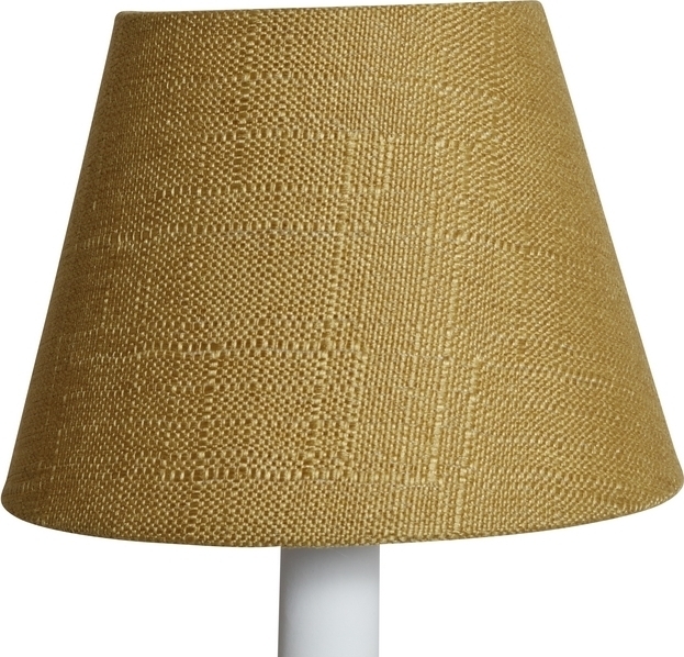 Grof linnen lampenkap rond - Honing