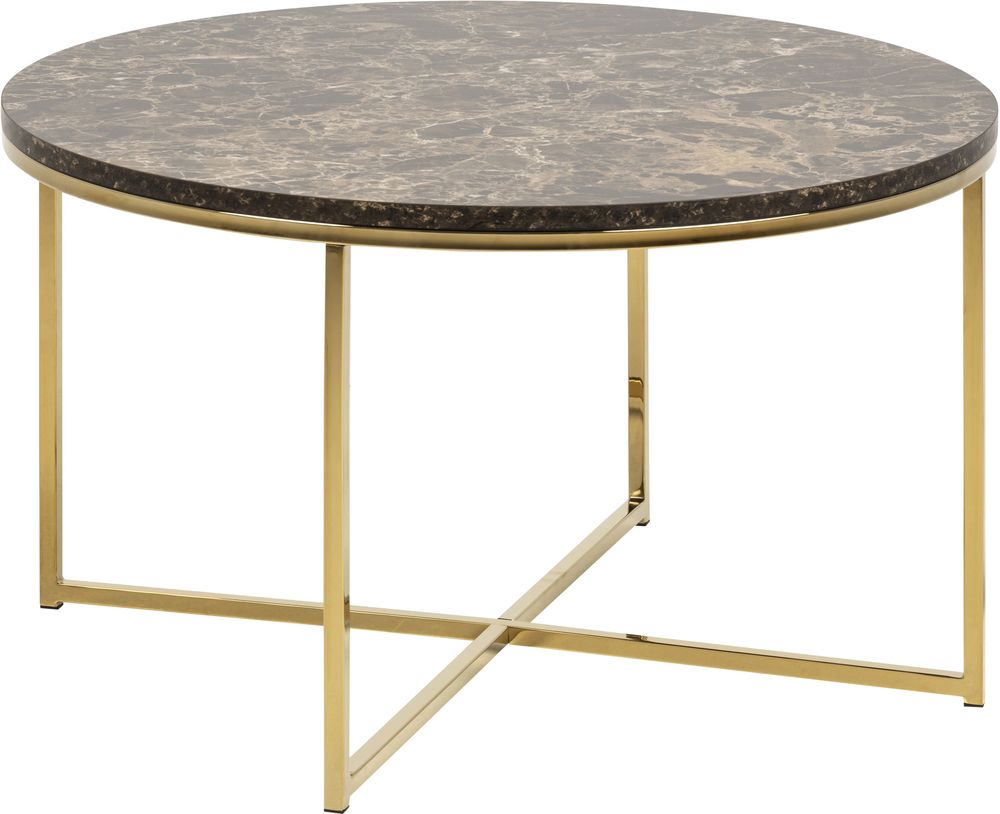 Alisma soffbord �80 cm - Brun marmor/guld