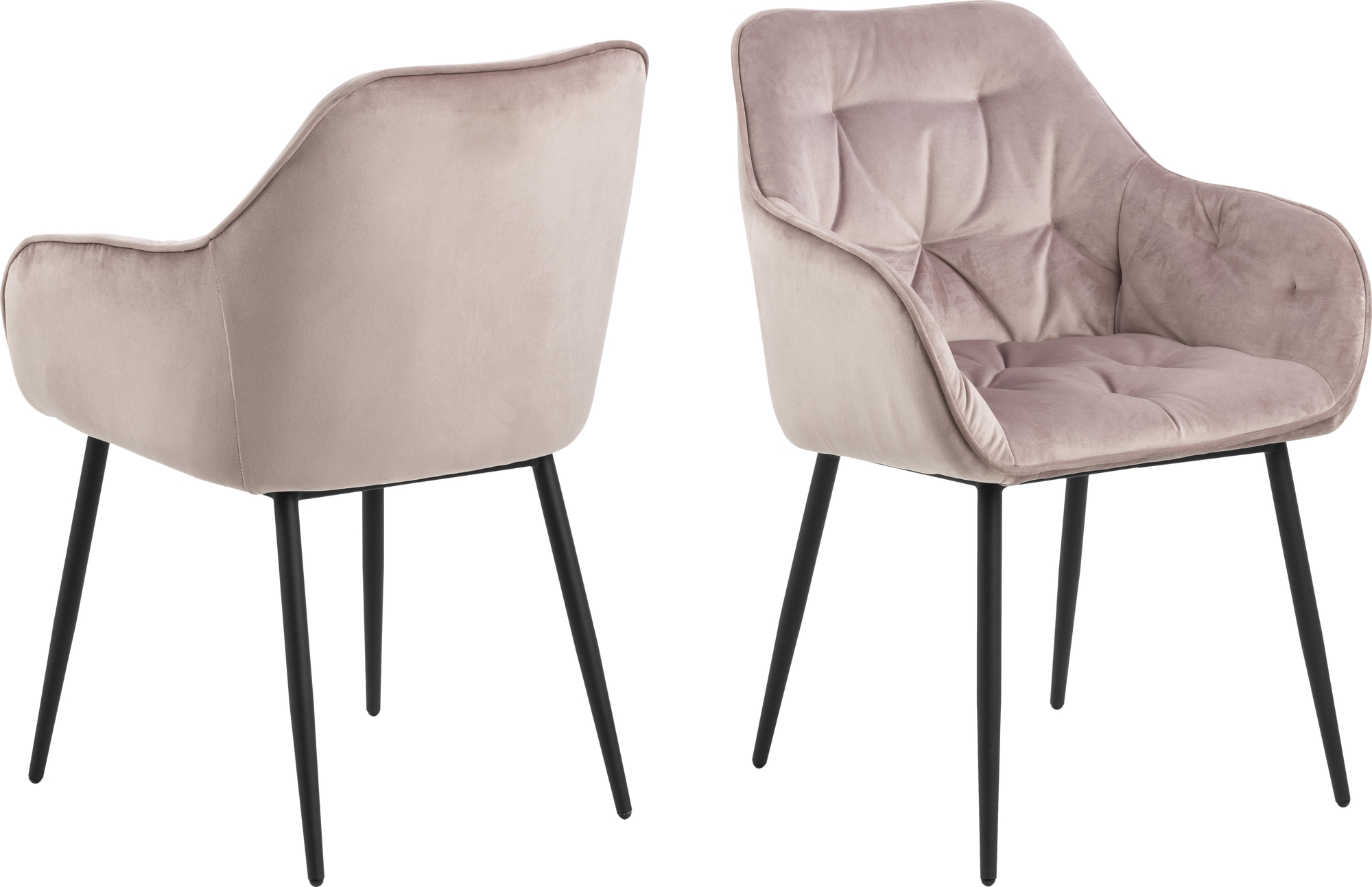 Brooke fauteuil - Poederroze/zwart