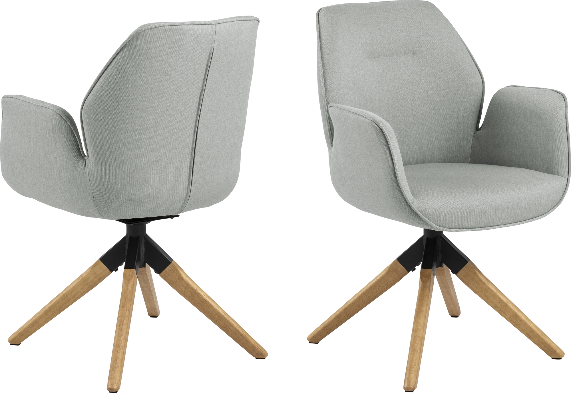 Aura frame stoel - Lichtgrijs/eiken