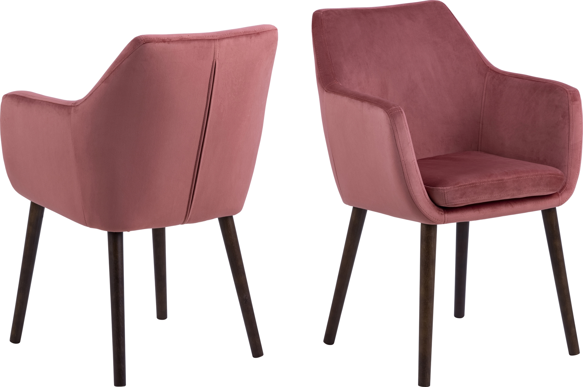 Nora fauteuil - Roze/eiken