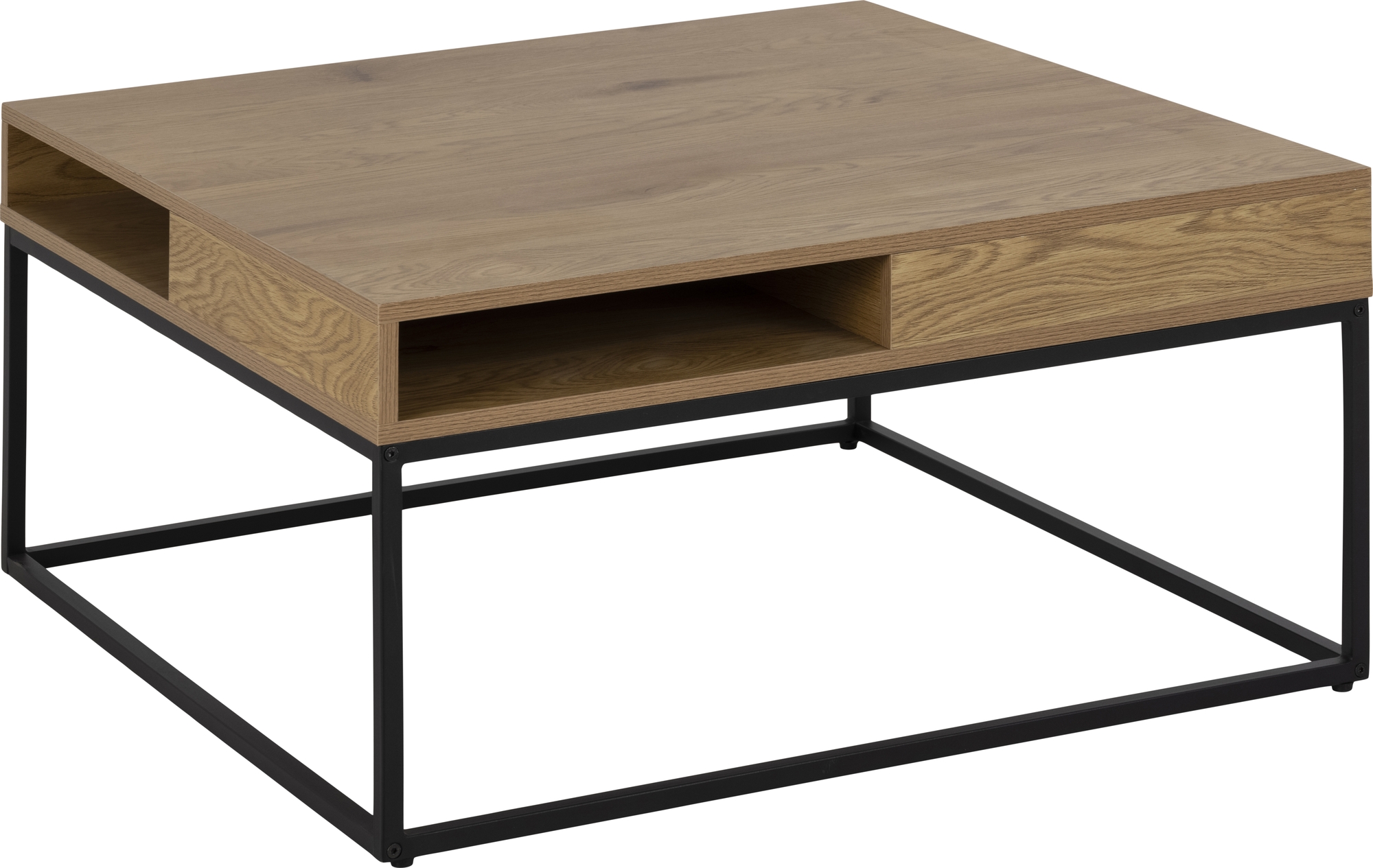 Willford salontafel 80 x 80 cm - Eiken/zwart