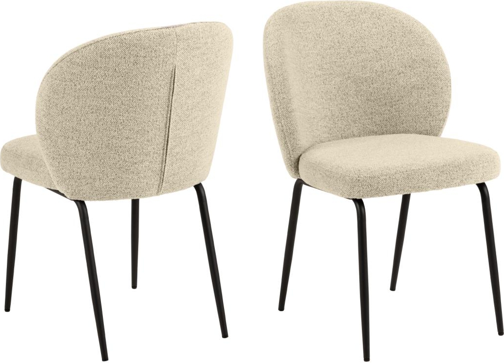 Patricia matstol - Beige boucl�/matt svart