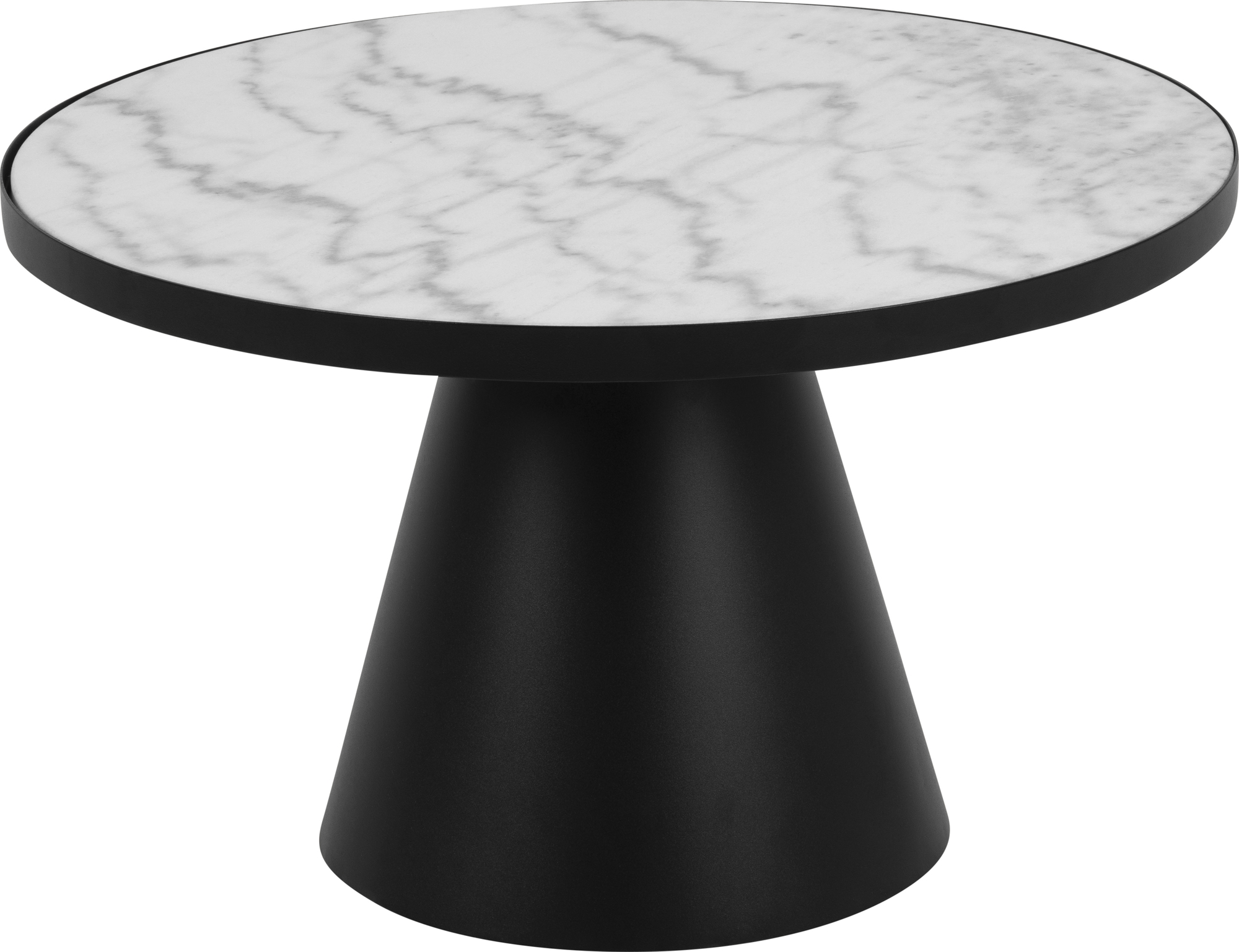Soli soffbord �65 cm - Vit marmor/svart