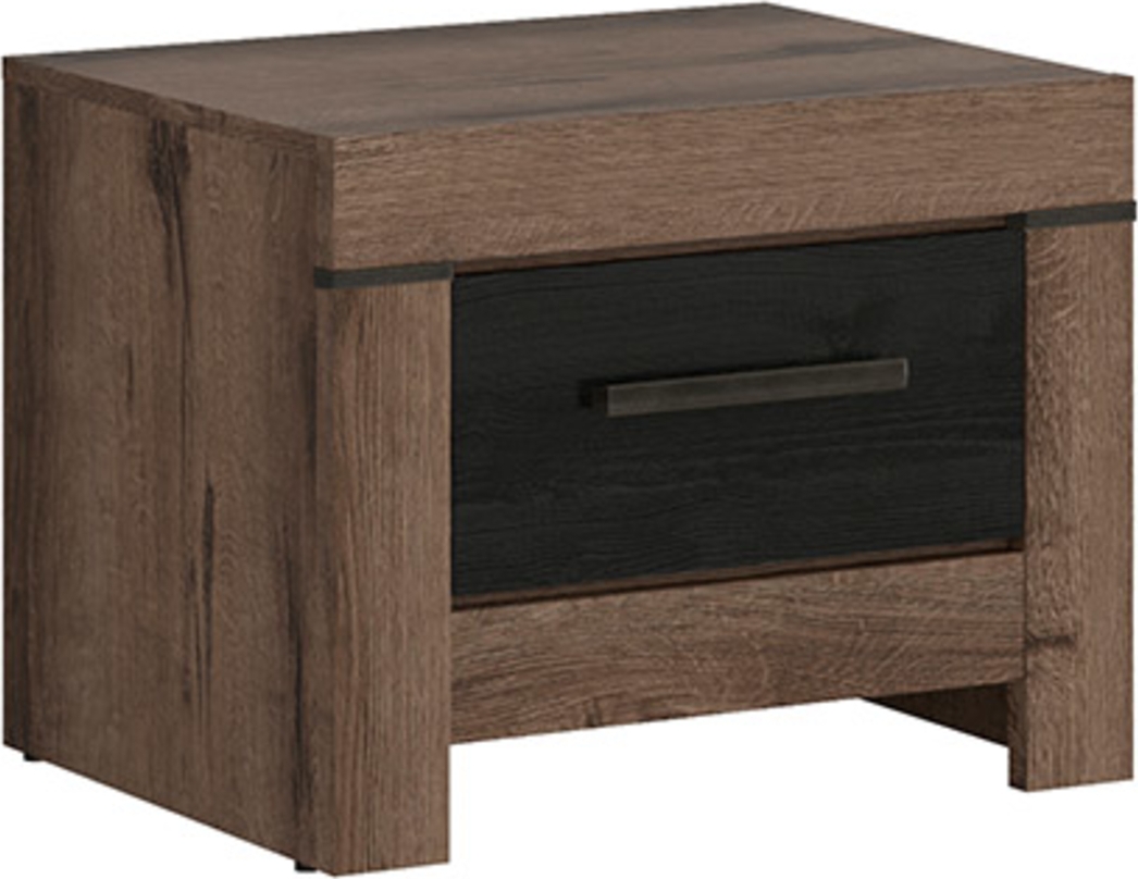 Balin nachtkastje - Donker eiken/zwart eiken