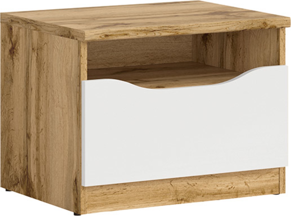 Nuis nachtkastje - Eiken/wit