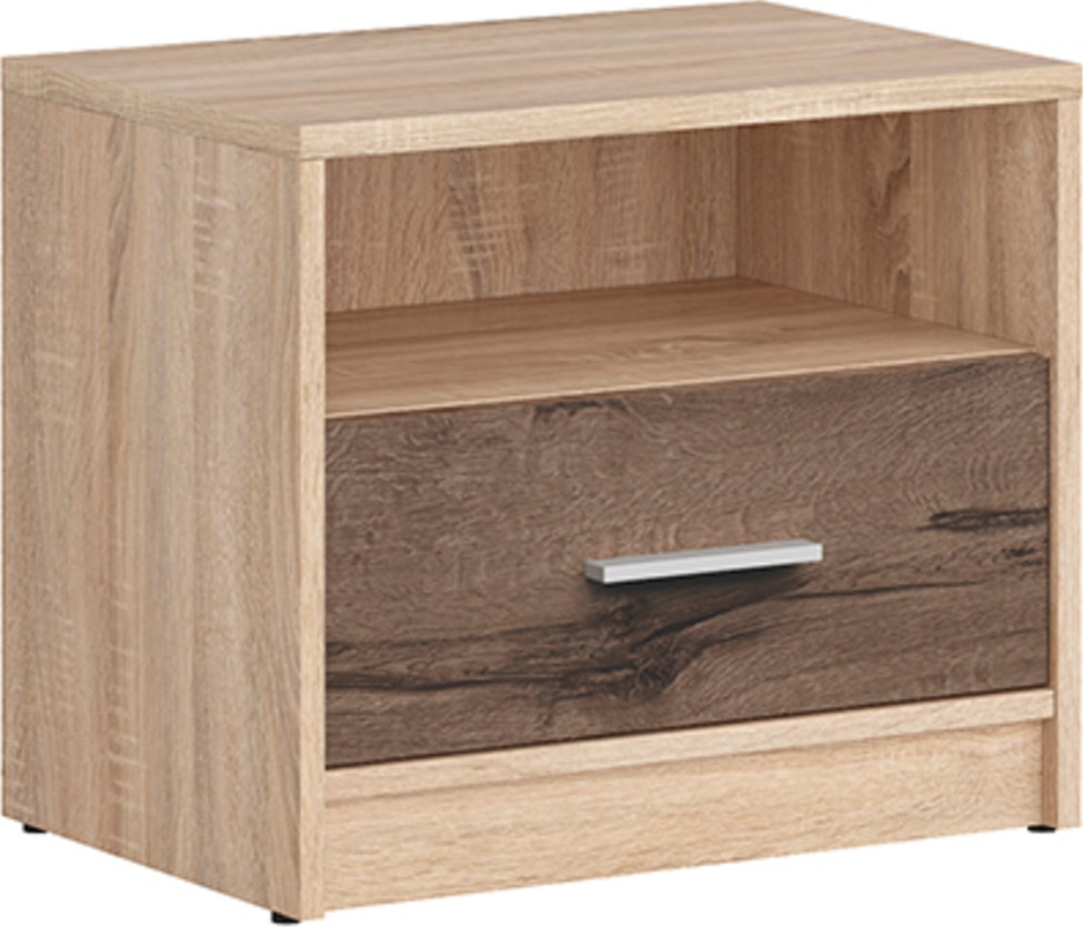 Nepo Plus nachtkastje - Sonoma eiken/donker eiken