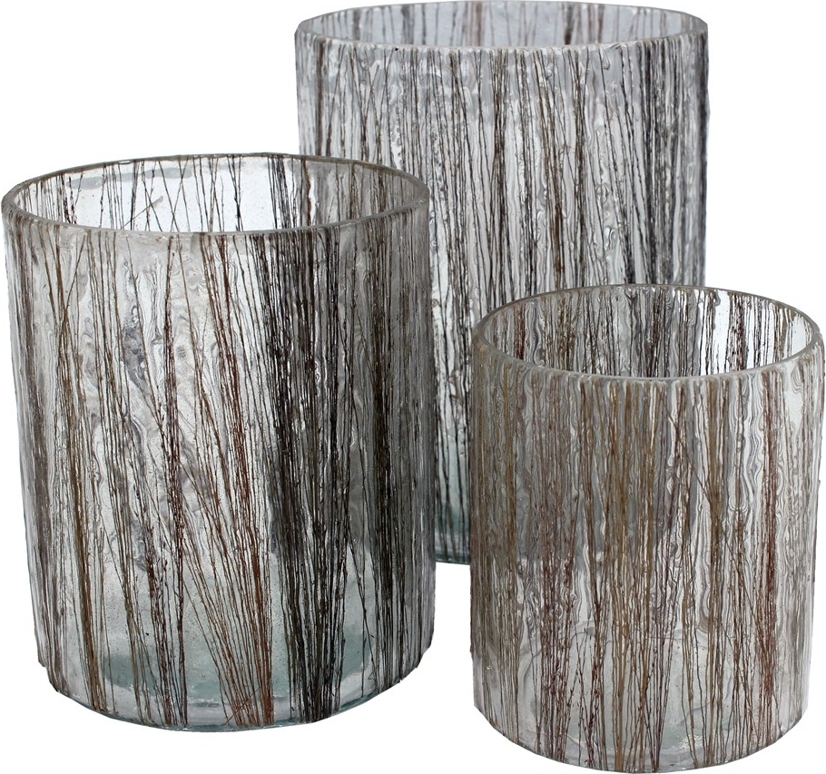 Maja ljuslykta 3-pack 10 x 12 cm / 8 x 10 cm / 7 x 8 cm - Glas