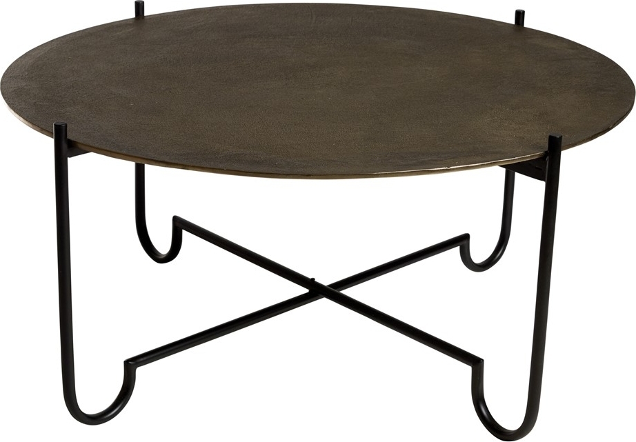 Halifax runt soffbord Ø90 cm - Antikmässing/Svart Halifax runt soffbord Ø90 cm - Antikmässing/Svart