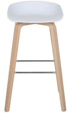Akita barstol - Vit/ek