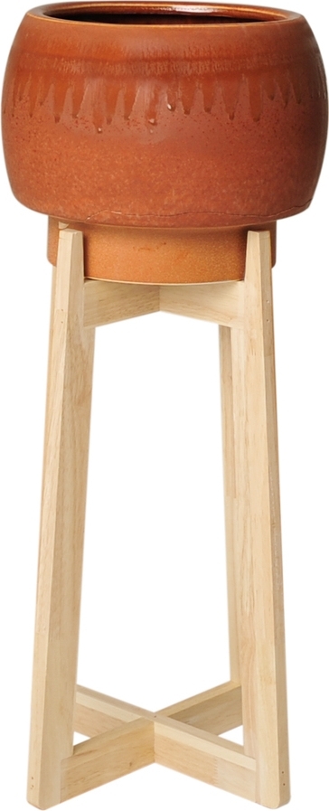 Fiol piedestal med kruka - Terracotta