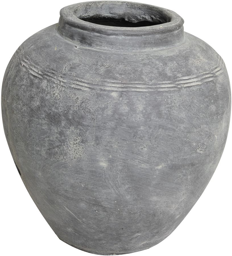 Rustieke keramische pot 34 cm - Grijs
