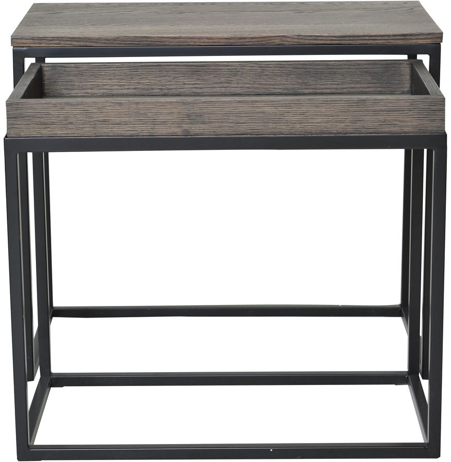 Duet bijzettafelset - Bruin eiken fineer Duet bijzettafelset - Bruin eiken fineer