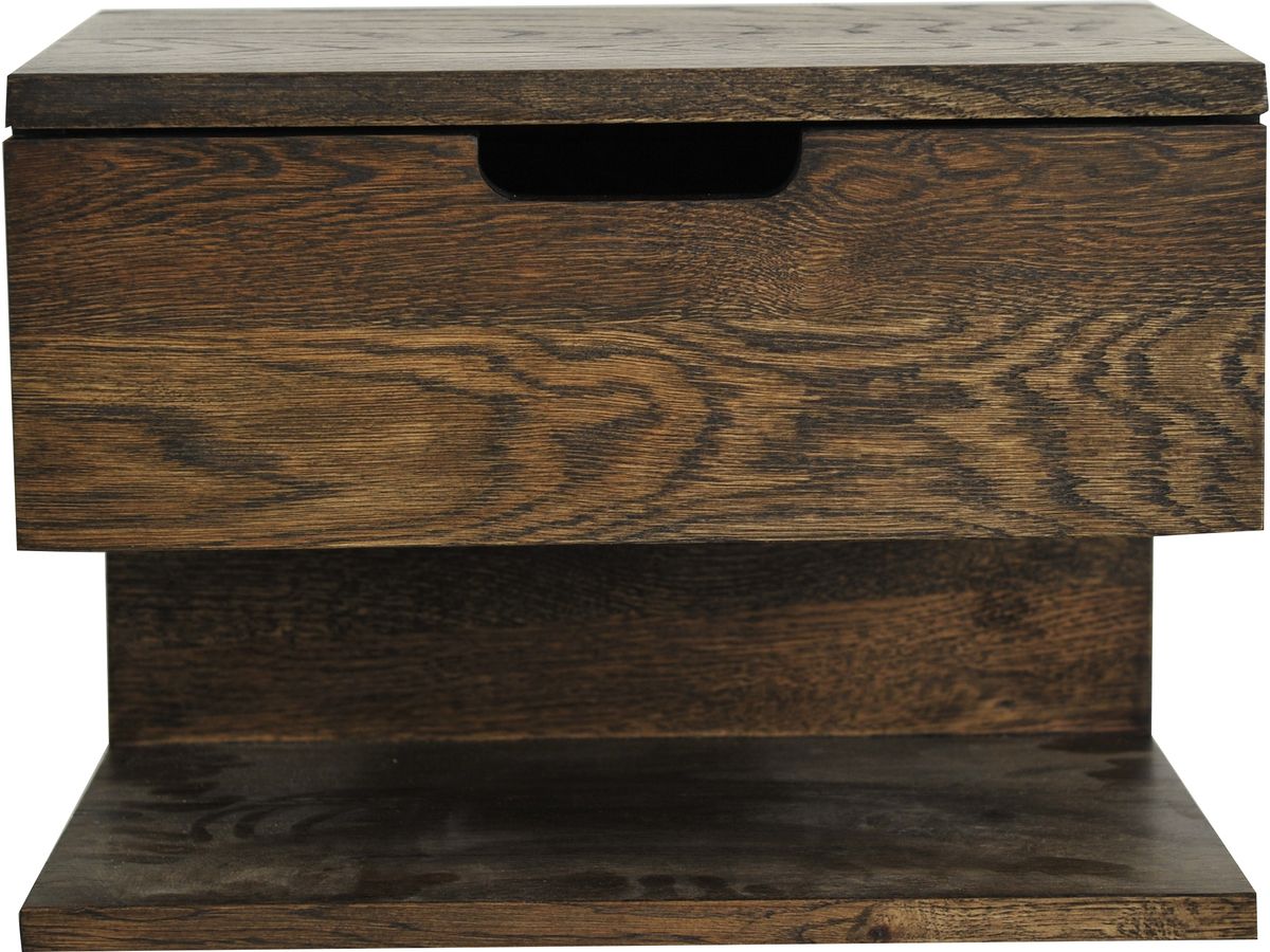 Frikk nachtkastje muur - Bruin gelakt