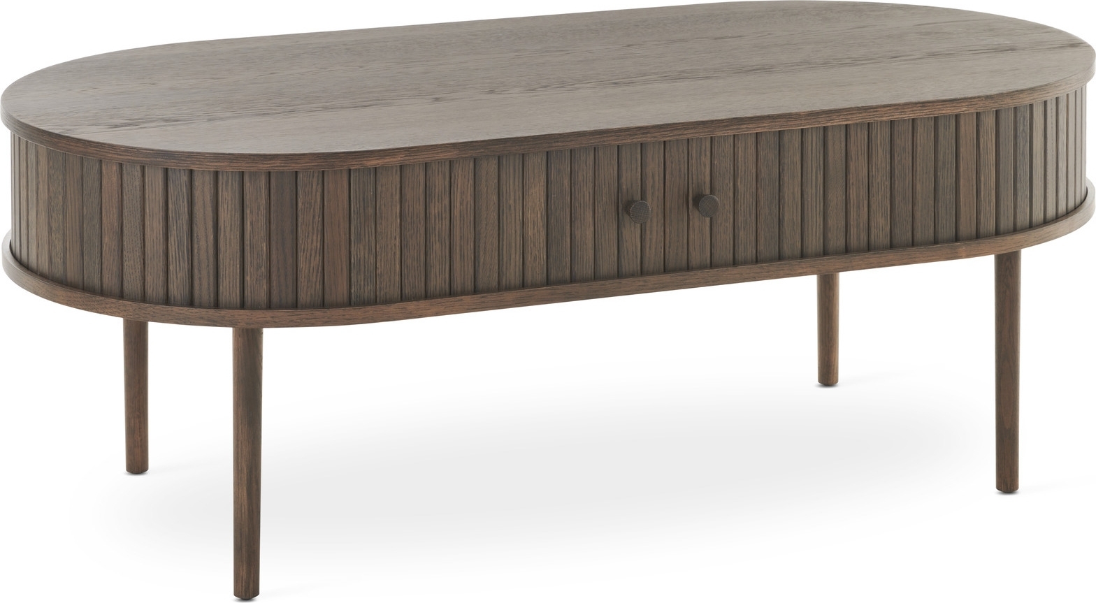 Slide soffbord 120 x 60 cm - Brunlackad ek