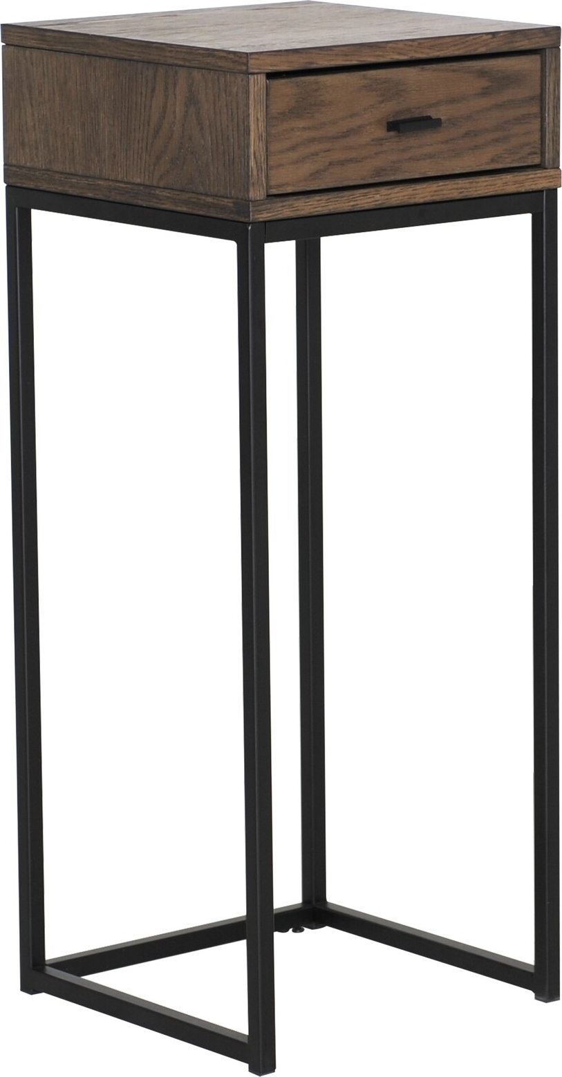 Regal nachtkastje - Bruin gelakt eikenfineer/zwart Regal nachtkastje - Bruin gelakt eikenfineer/zwart