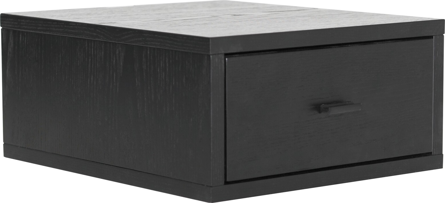 Regal nachtkastje - Zwart gelakt essenfineer
