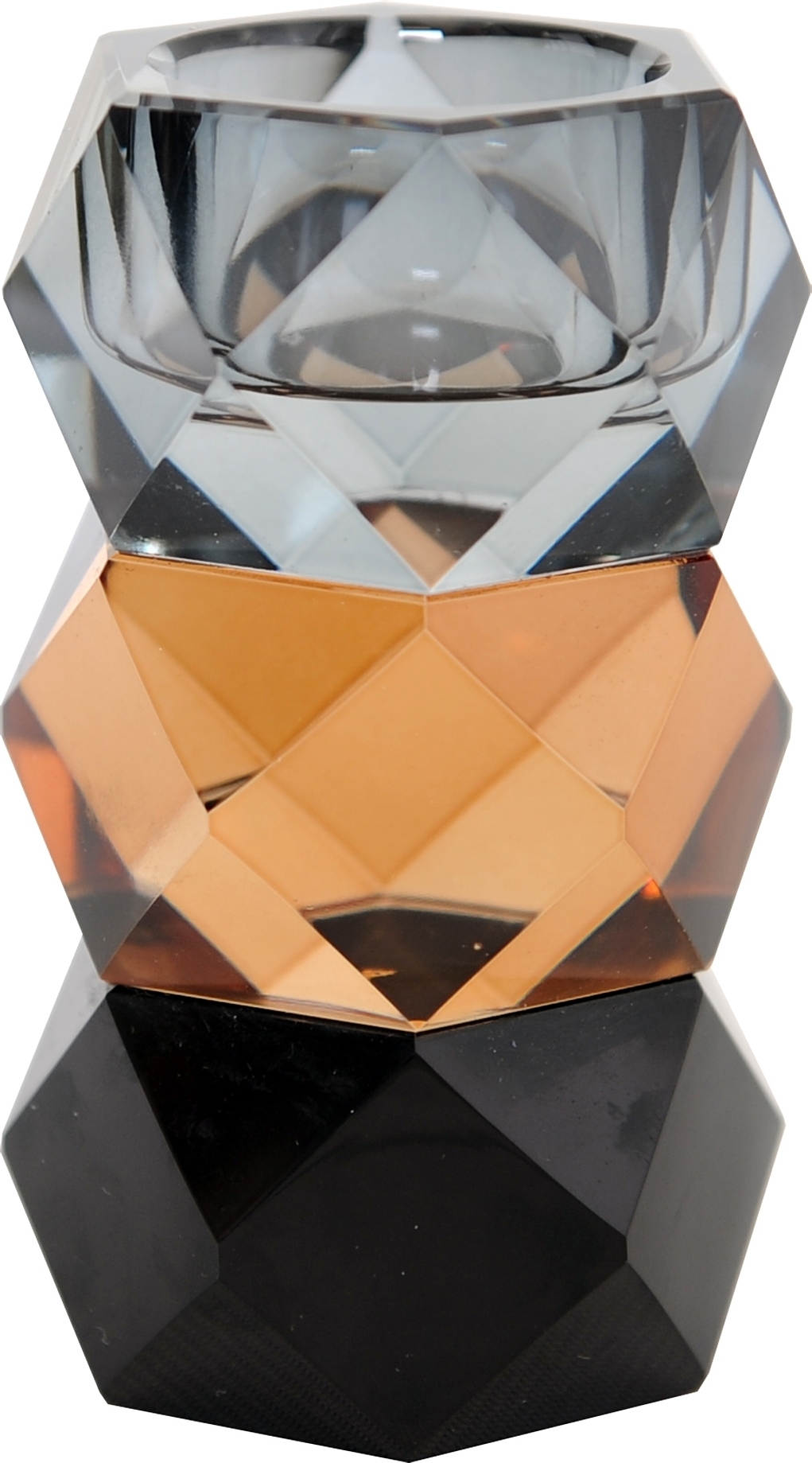 Chanell kaarslantaarn - Grijs/amber/zwart