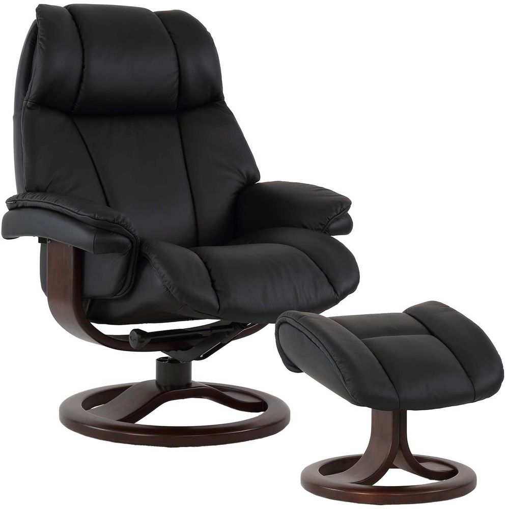 Hjellegjerde General f�t�lj med fotpall - Svart/espresso