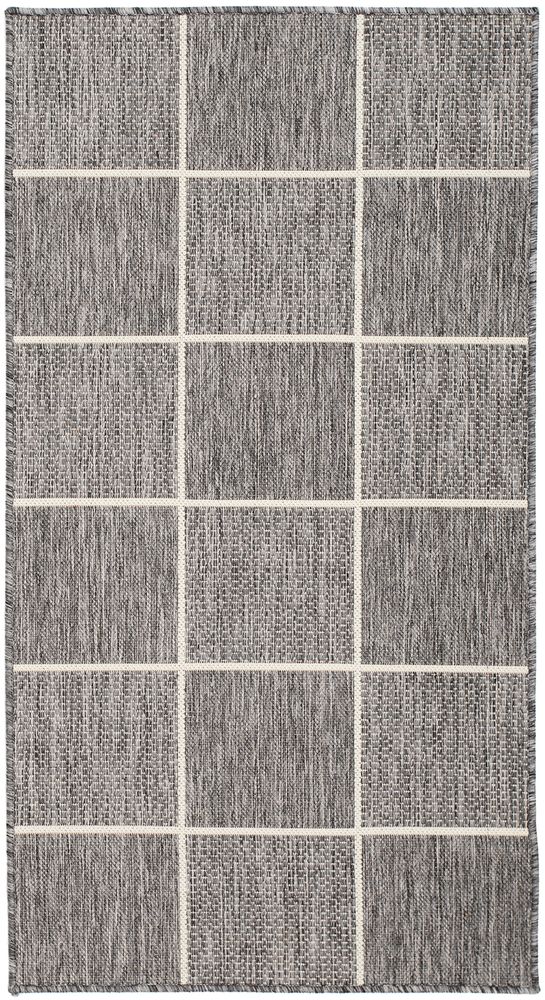 Plat geweven mat Matthews - Grijs/wit