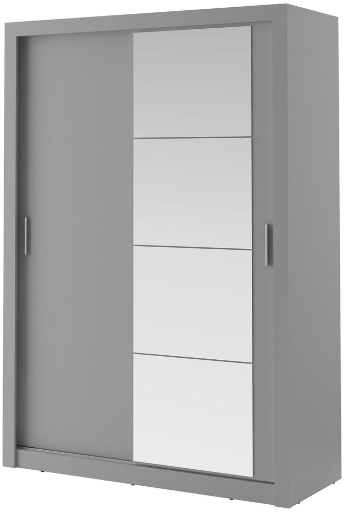 Mervyn gr� garderob med skjutd�rrar och inredning 215x150 cm