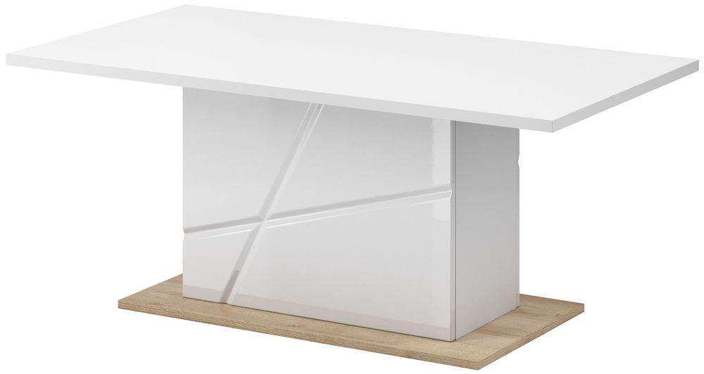Villum soffbord 115 x 65 cm - Vit/riviera ek