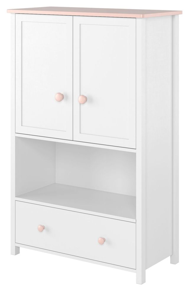 Stephany skåp för barn - Vit/rosa Stephany skåp för barn - Vit/rosa