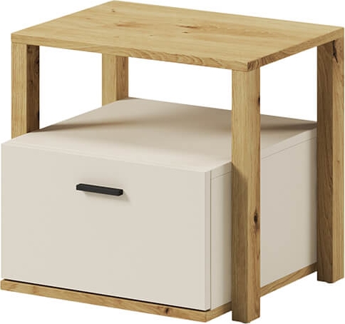 Lenny nachtkastje - Ambachtelijk eiken/beige/truffel Lenny nachtkastje - Ambachtelijk eiken/beige/truffel