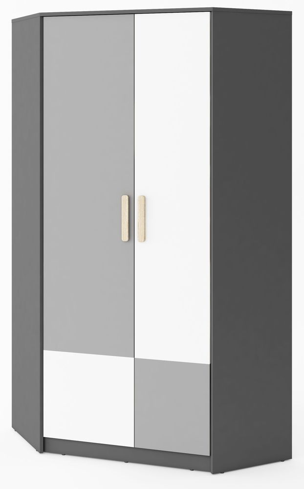 Jeffry hörngarderob - Graphite/ljusgrå Jeffry hörngarderob - Graphite/ljusgrå
