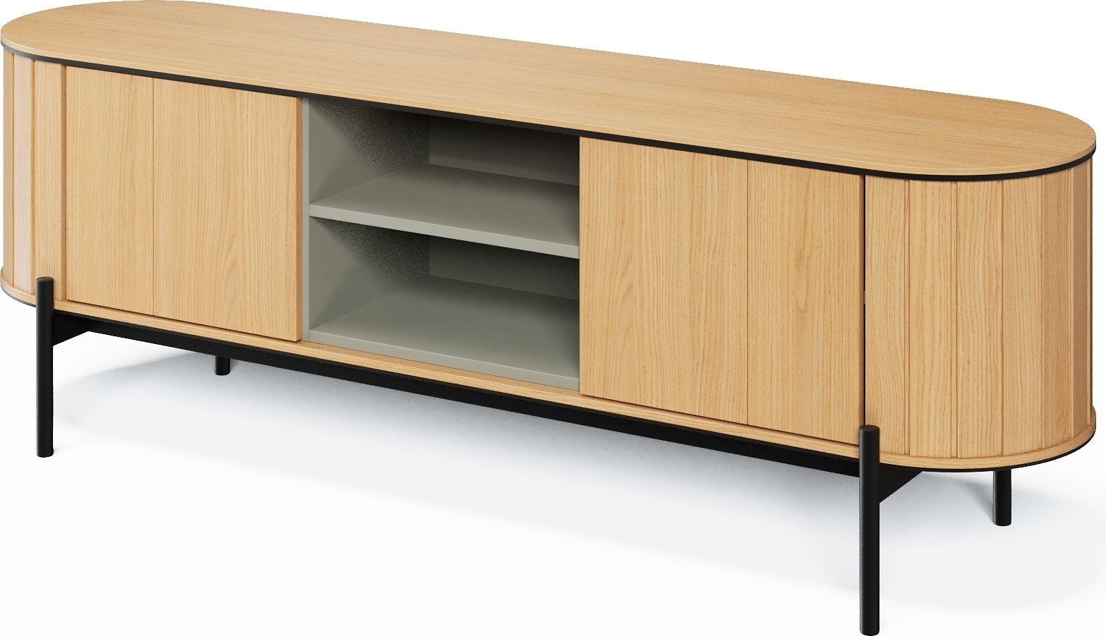 Rotto mediabank 167 cm - Vicenza eik/zwart