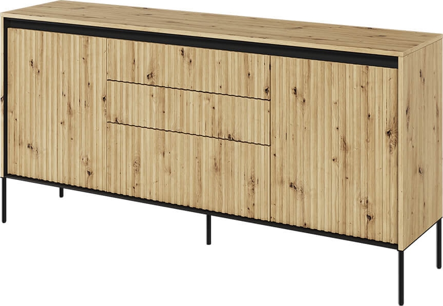Trend dressoir B166 cm - Ambachtelijk eiken/zwart Trend dressoir B166 cm - Ambachtelijk eiken/zwart