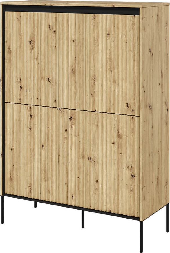 Trendkast H140 cm - Ambachtelijk eiken/zwart Trendkast H140 cm - Ambachtelijk eiken/zwart