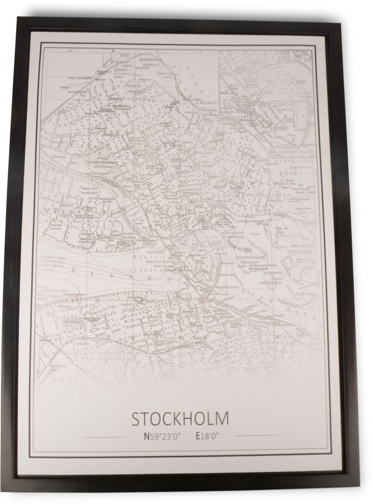 Stockholm tavla med svart ram 70x50 cm
