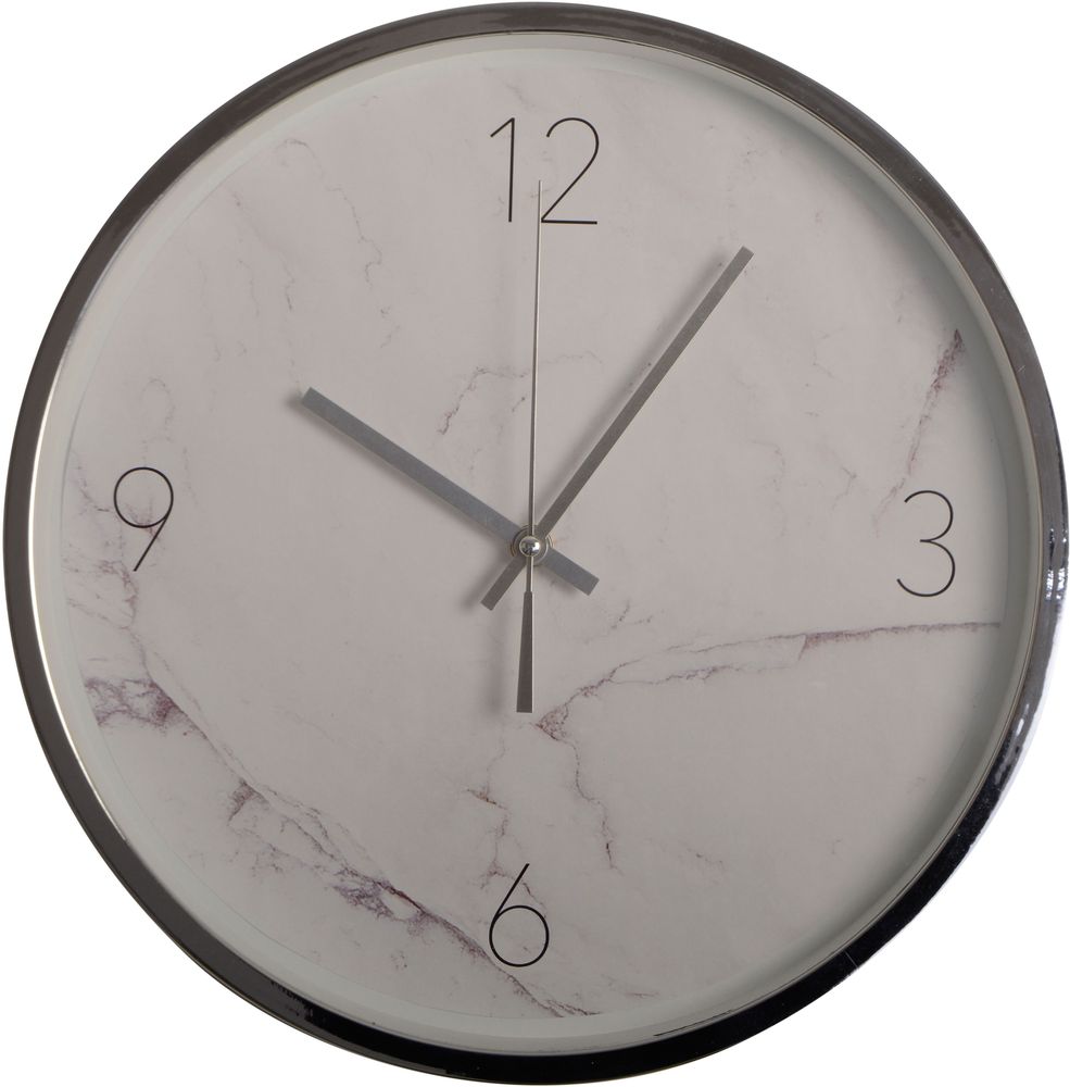 V�ggklocka - Vit marmor