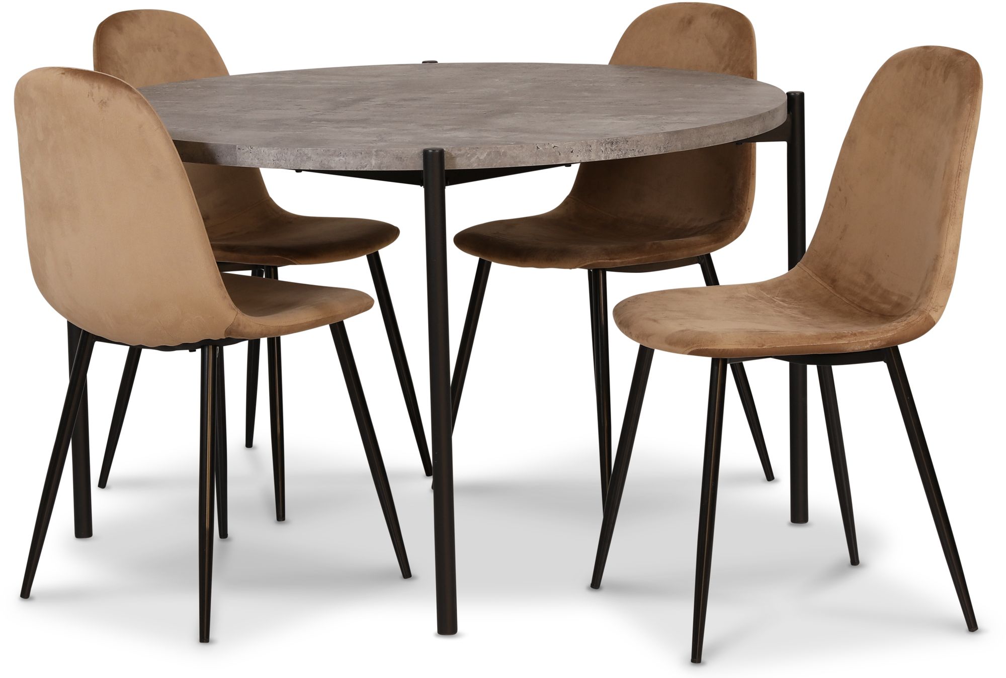 Shanghai matgrupp �120 cm inkl. 4 st Carisma stolar - Cementimitation