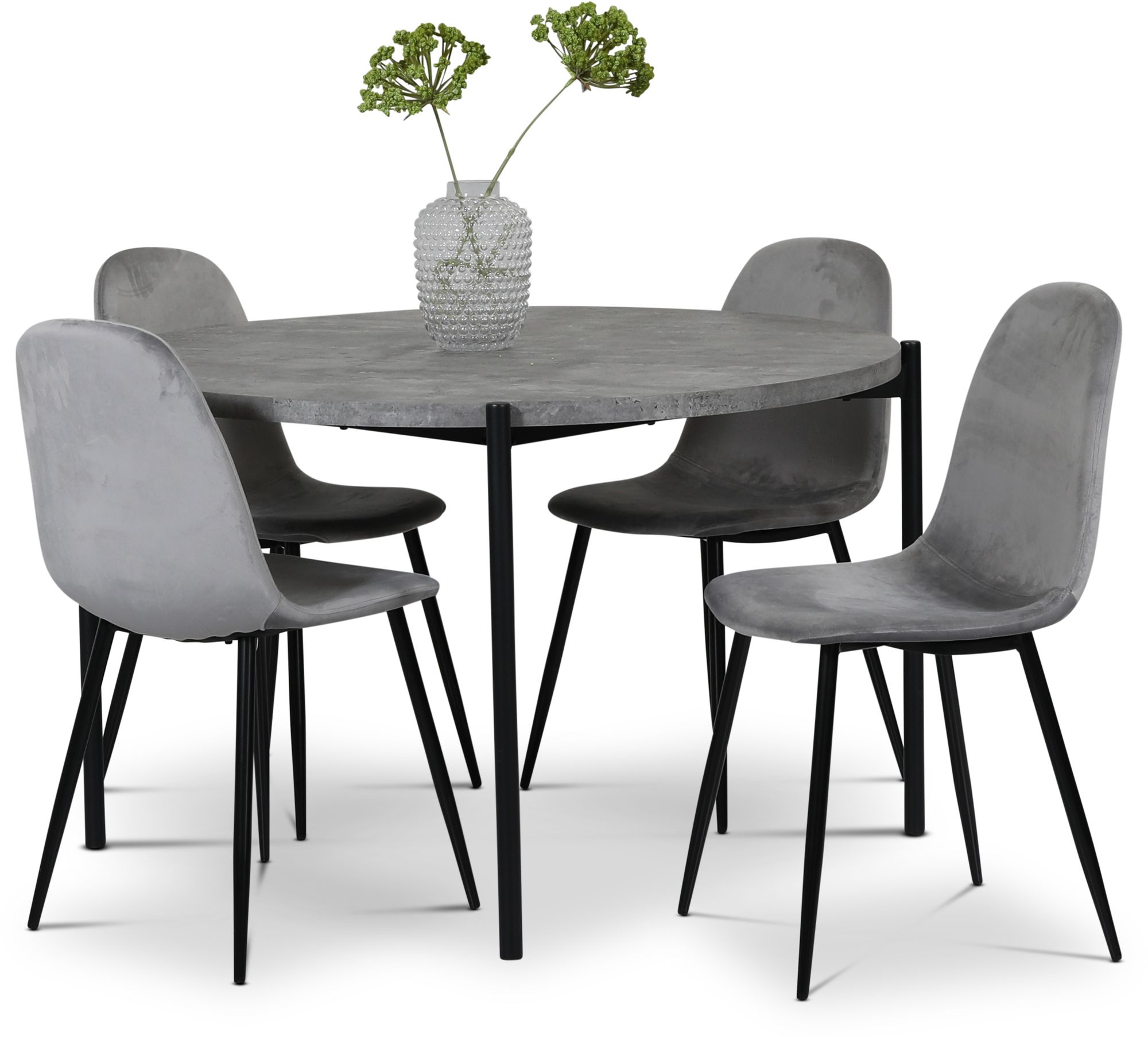Shanghai matgrupp �120 cm inkl. 4 st Carisma stolar - Cementimitation