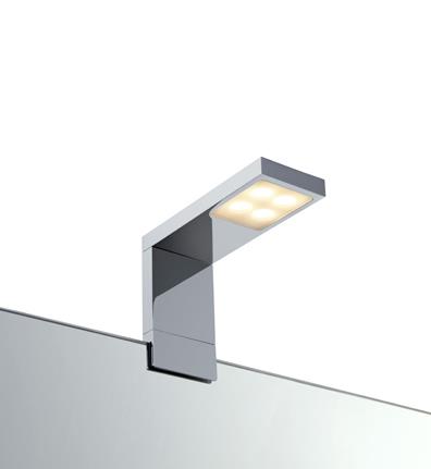 Rennes Spegellampa - Krom/Frostat glas