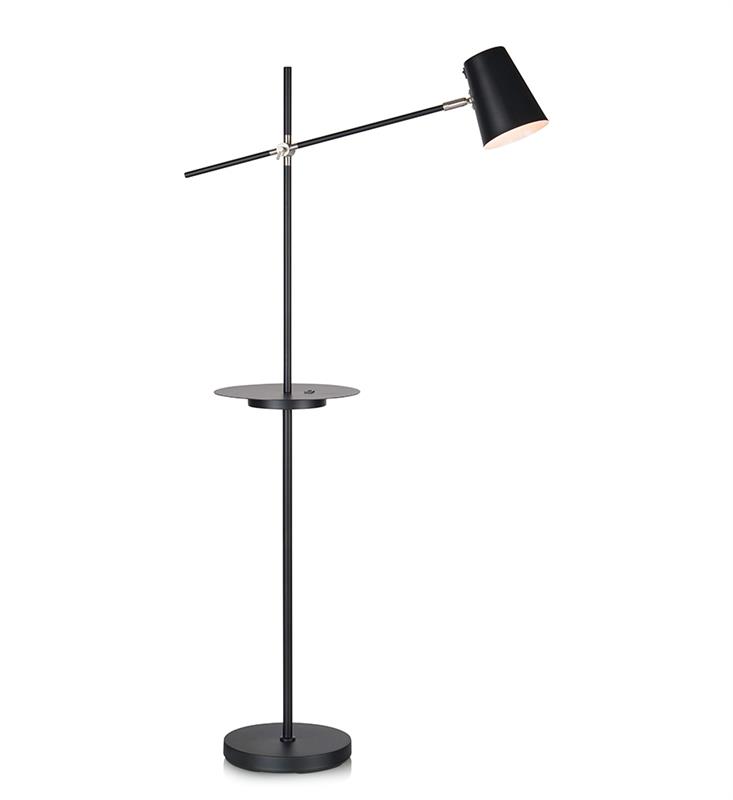 Linear golvlampa med USB - Svart Linear golvlampa med USB - Svart