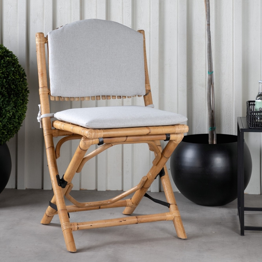 Cane matstol - Ljusgr�/Natur