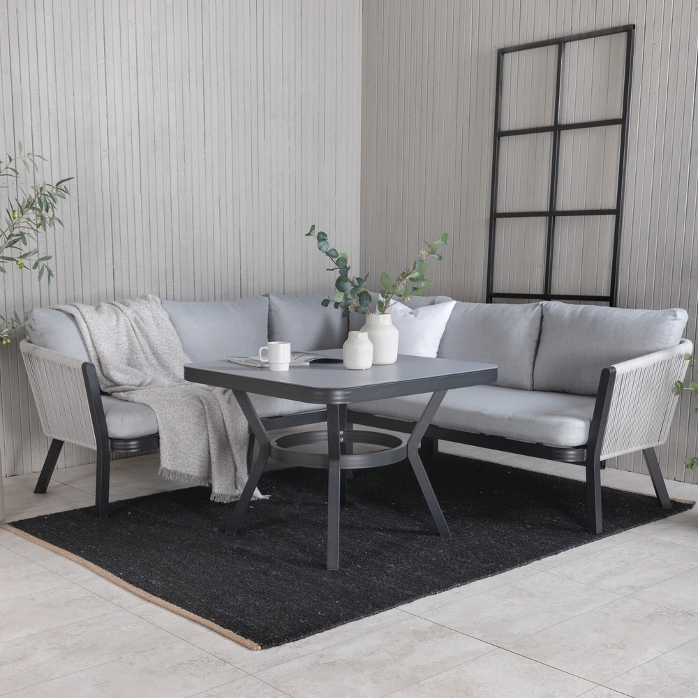 Virya hoekbankgroep - Zwart/Grijs