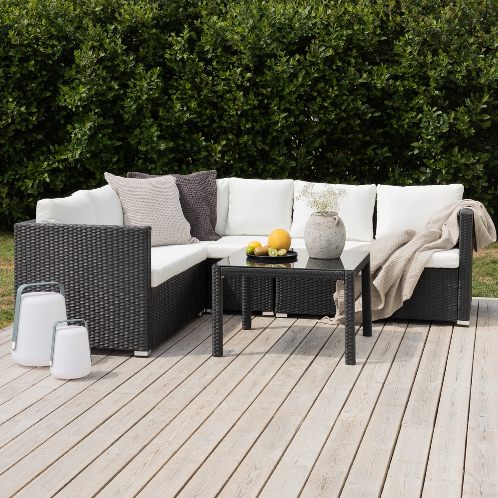 Kuba h�rnsoffgrupp - Svart/Vit