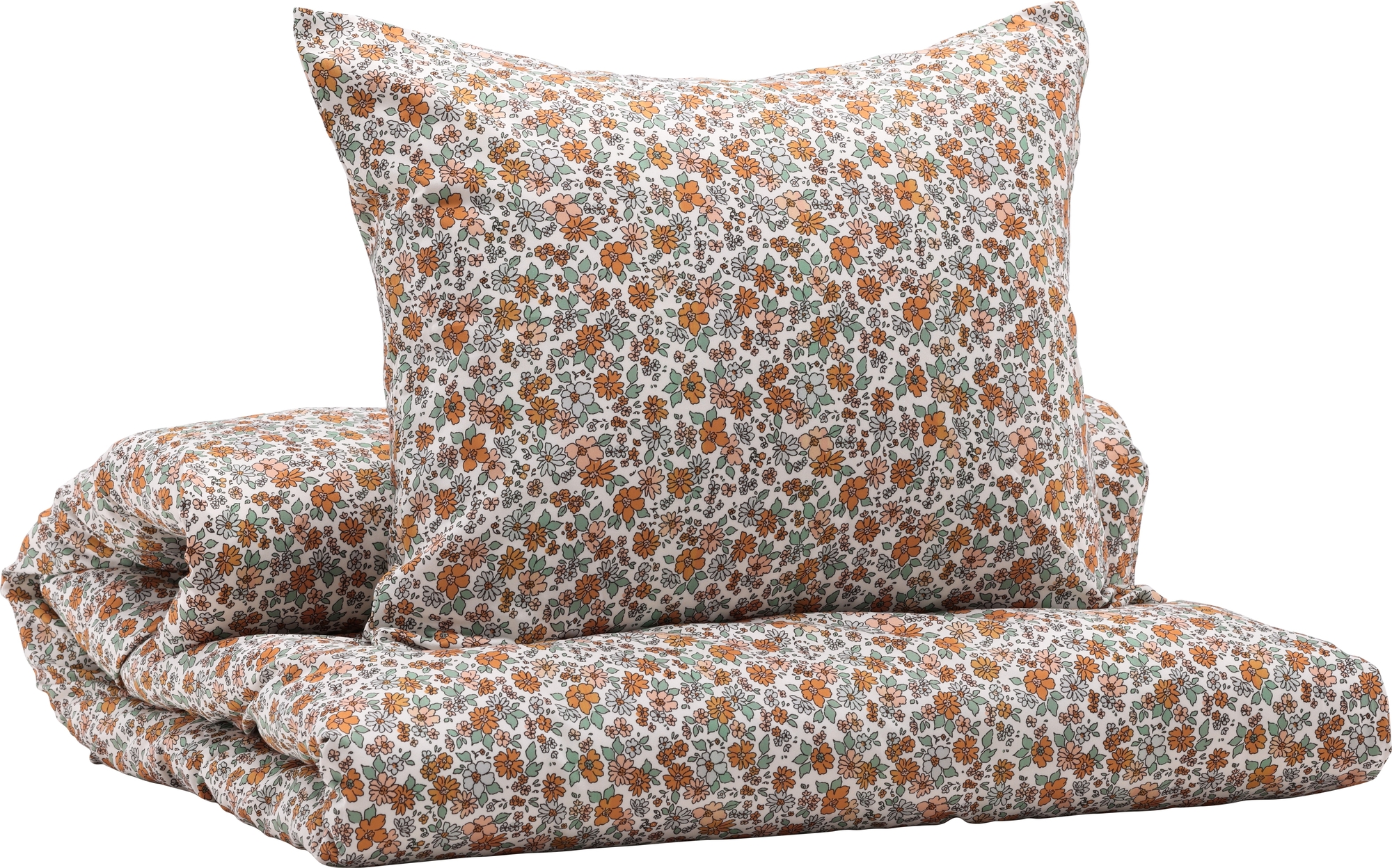 Vicky b�ddset 200 x 150 cm - Brun/orange/gr�n/vit