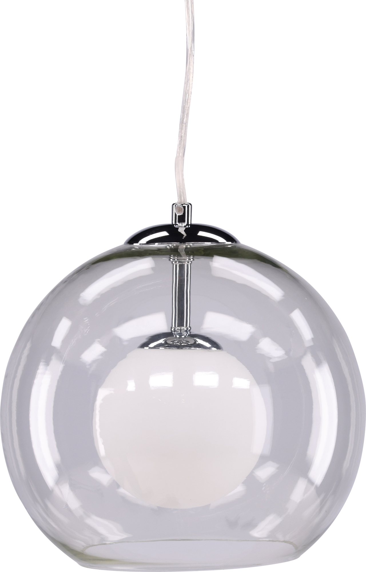 Roche taklampa - Transparent/krom/vit Roche taklampa - Transparent/krom/vit