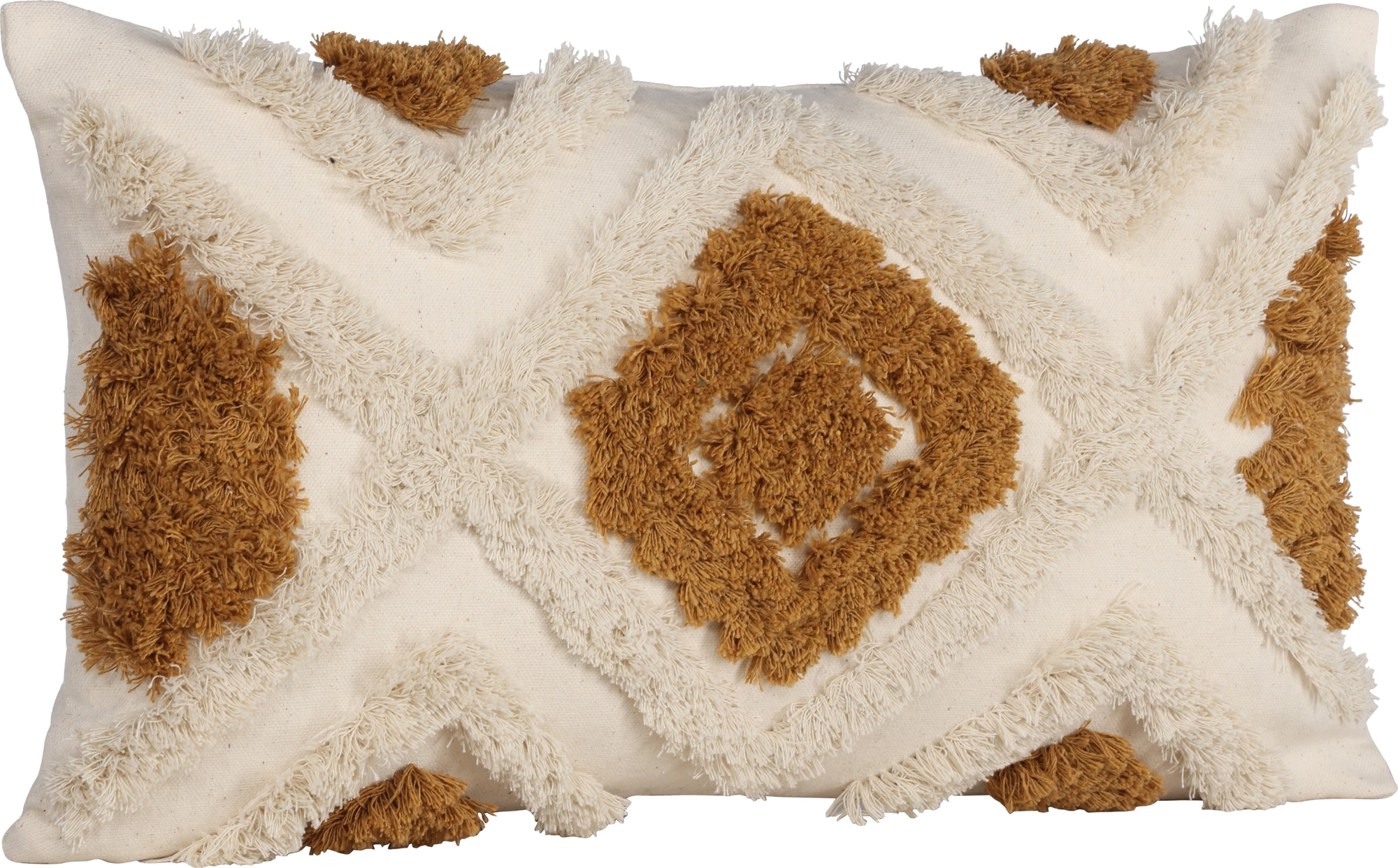 Ada kussenhoes 50 x 30 cm - Bruin/wit