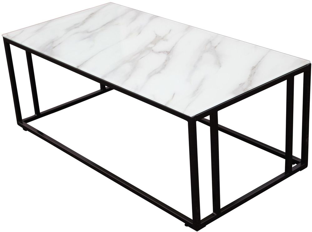 Link soffbord 120 x 60 cm - Svart/vit