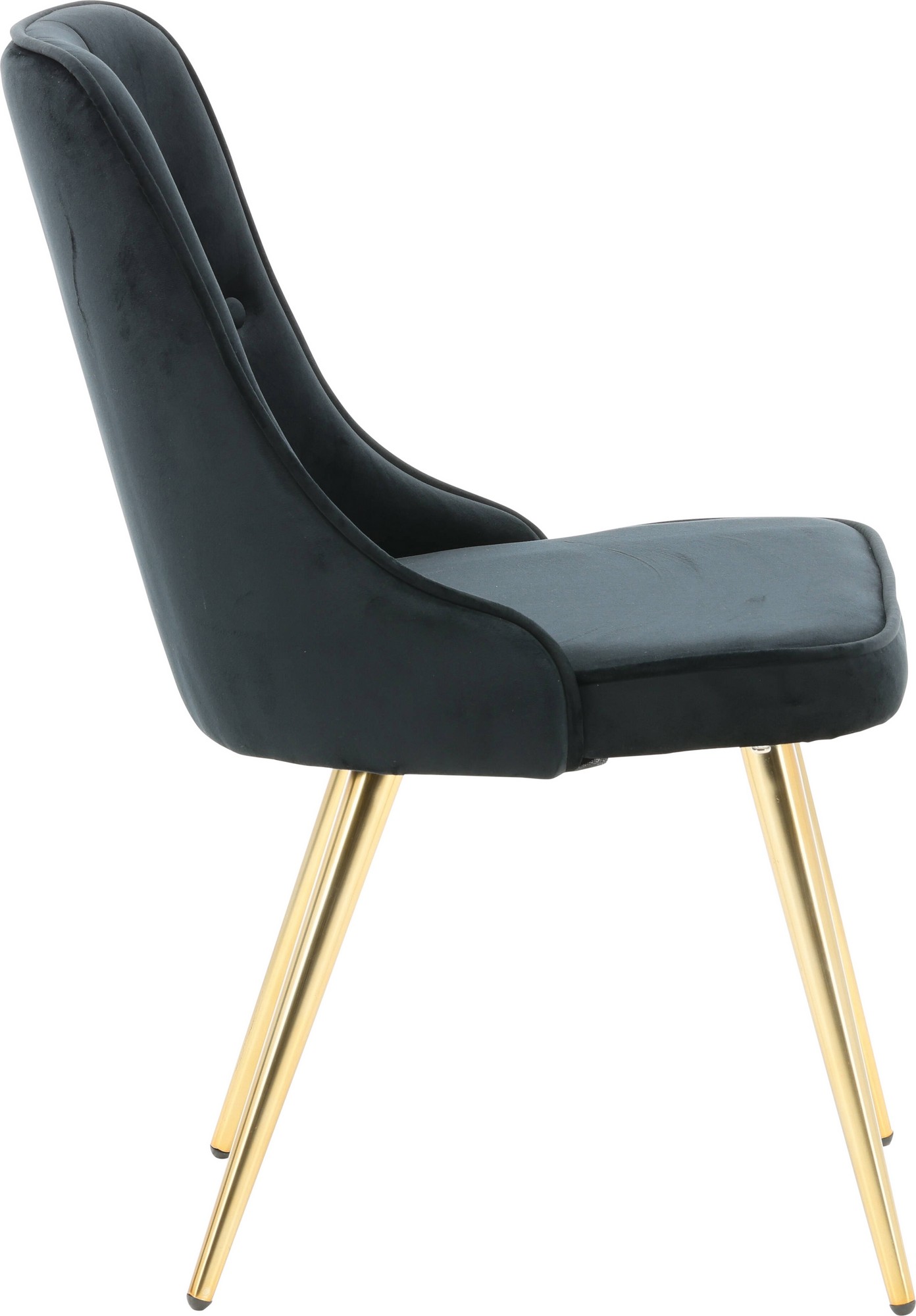 Stol svart tyg med mssingsben