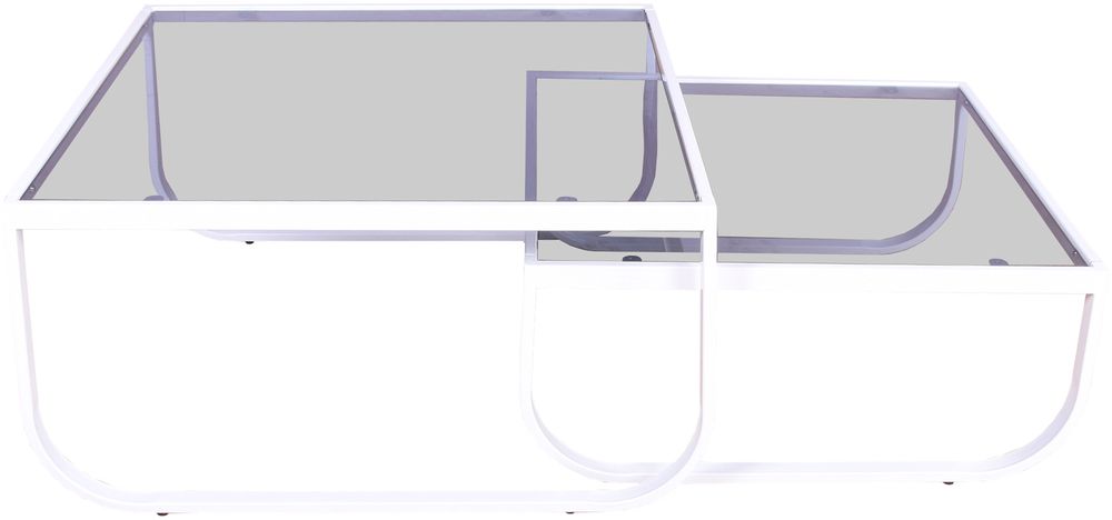 Korsbacken soffbord - Vit/glas Korsbacken soffbord - Vit/glas